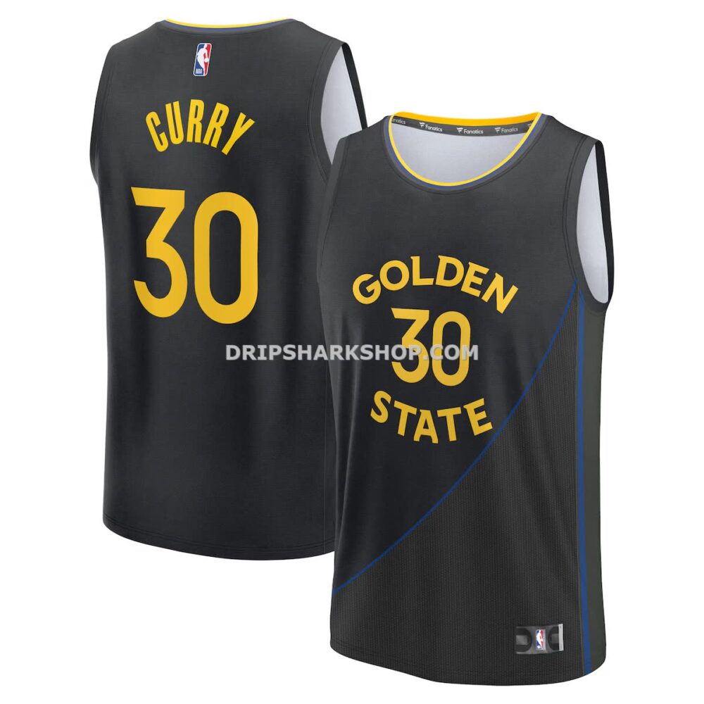 Mens Fanatics Stephen Curry Black Golden State Warriors Fast Break Replica Player Jersey Statement Edition