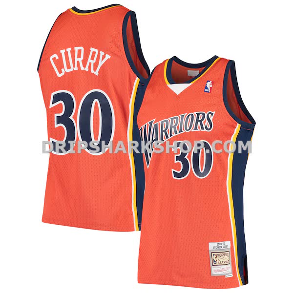 Mens Mitchell And Ness Stephen Curry Orange Golden State Warriors Hardwood Classics Swingman Jersey_Pi4147000