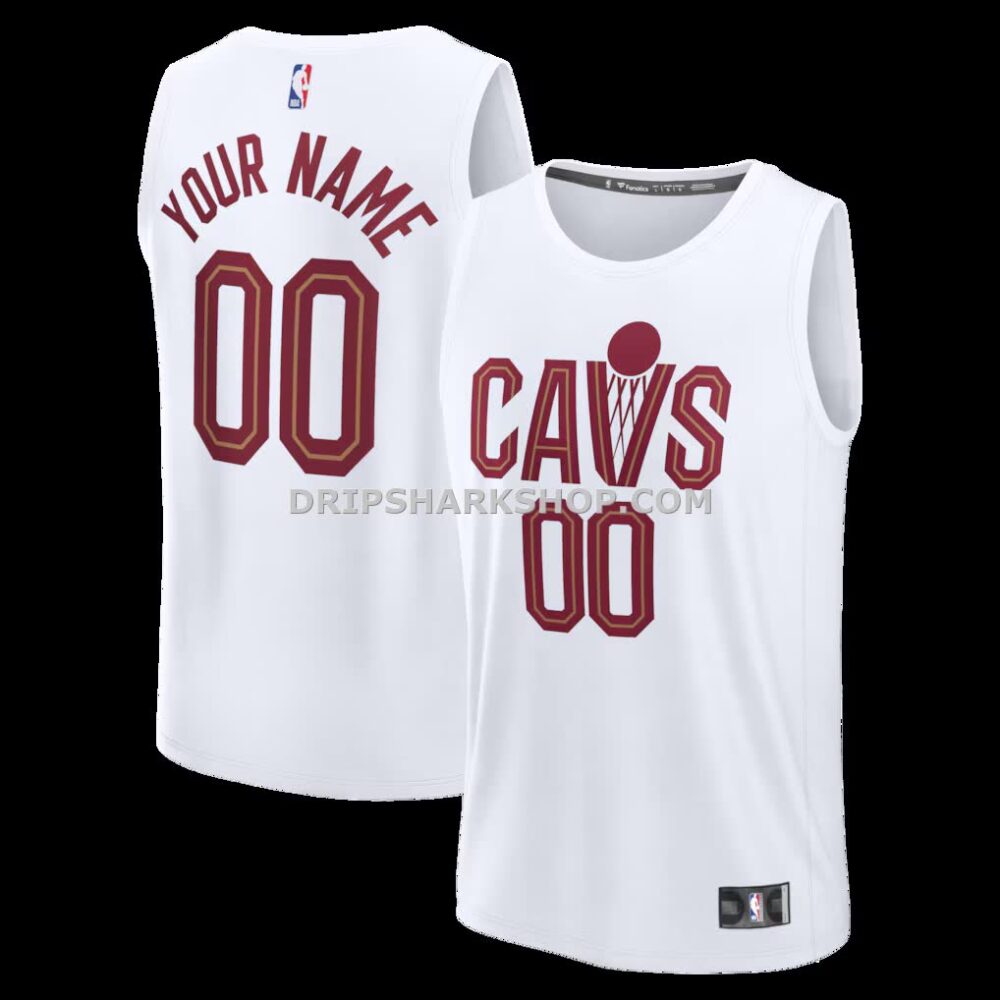 NBA065fa0M01-d81da1 Men's Cleveland Cavaliers Fanatics White Fast Break Custom Jersey Association Edition