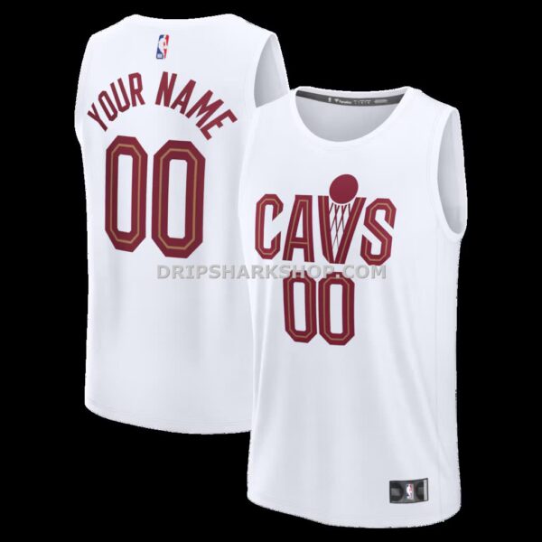 Men's Cleveland Cavaliers Fanatics White Fast Break Custom Jersey Association Edition