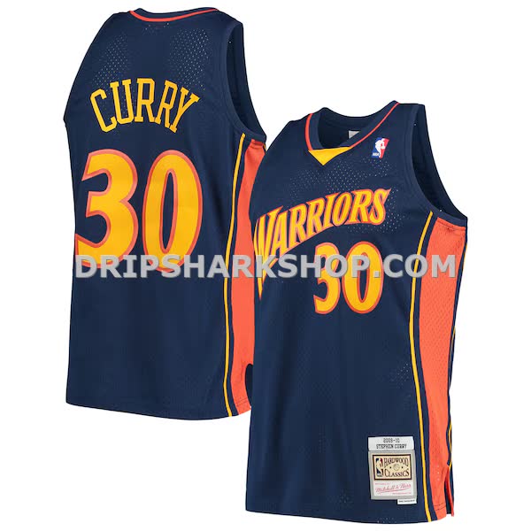 Mens Mitchell And Ness Stephen Curry Navy Golden State Warriors Hardwood Classics Swingman Jersey_Pi4147000