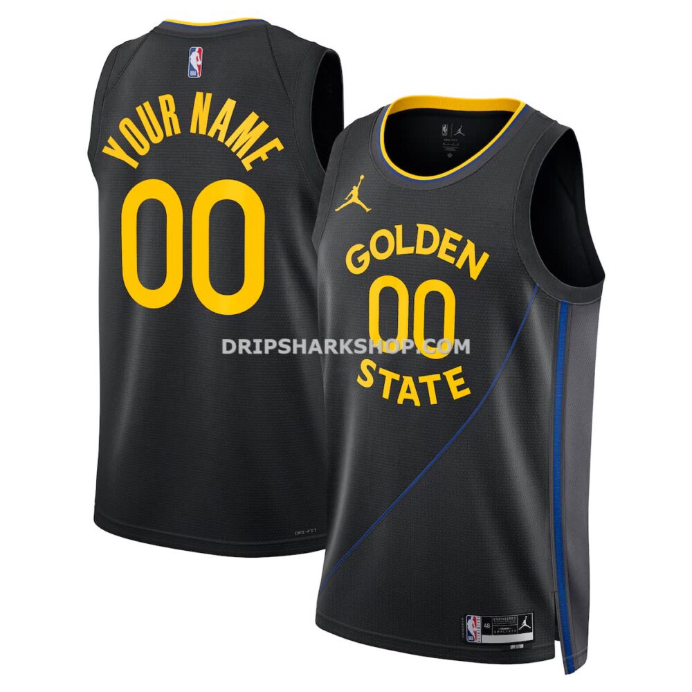Unisex Jordan Brand Black Golden State Warriors 2024 25 Custom Swingman Jersey Statement Edition