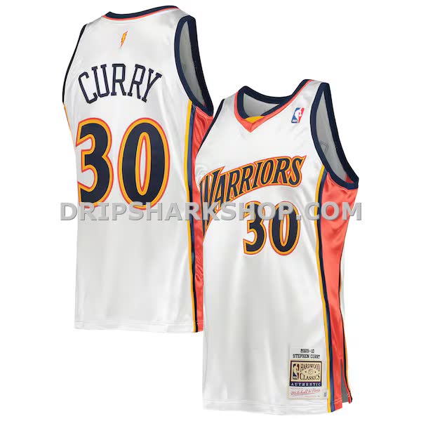 Mens Mitchell And Ness Stephen Curry White Golden State Warriors 2009 10 Hardwood Classics Authentic Jersey_Pi4147000