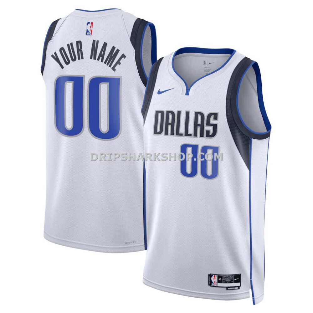 Unisex Dallas Mavericks Nike White Swingman Custom Jersey Association Edition