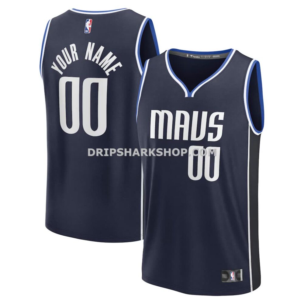 NBA076765M01-0fed9e Men's Dallas Mavericks Fanatics Navy Fast Break Custom Jersey Statement Edition