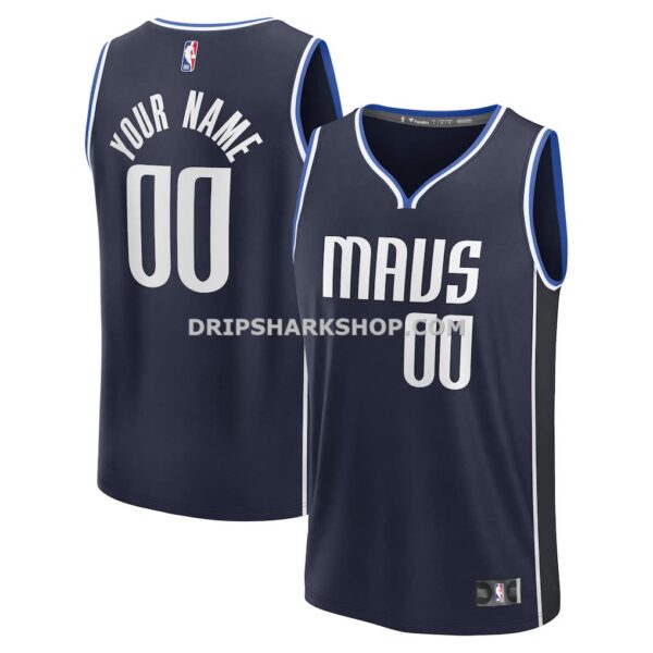 Men's Dallas Mavericks Fanatics Navy Fast Break Custom Jersey Statement Edition