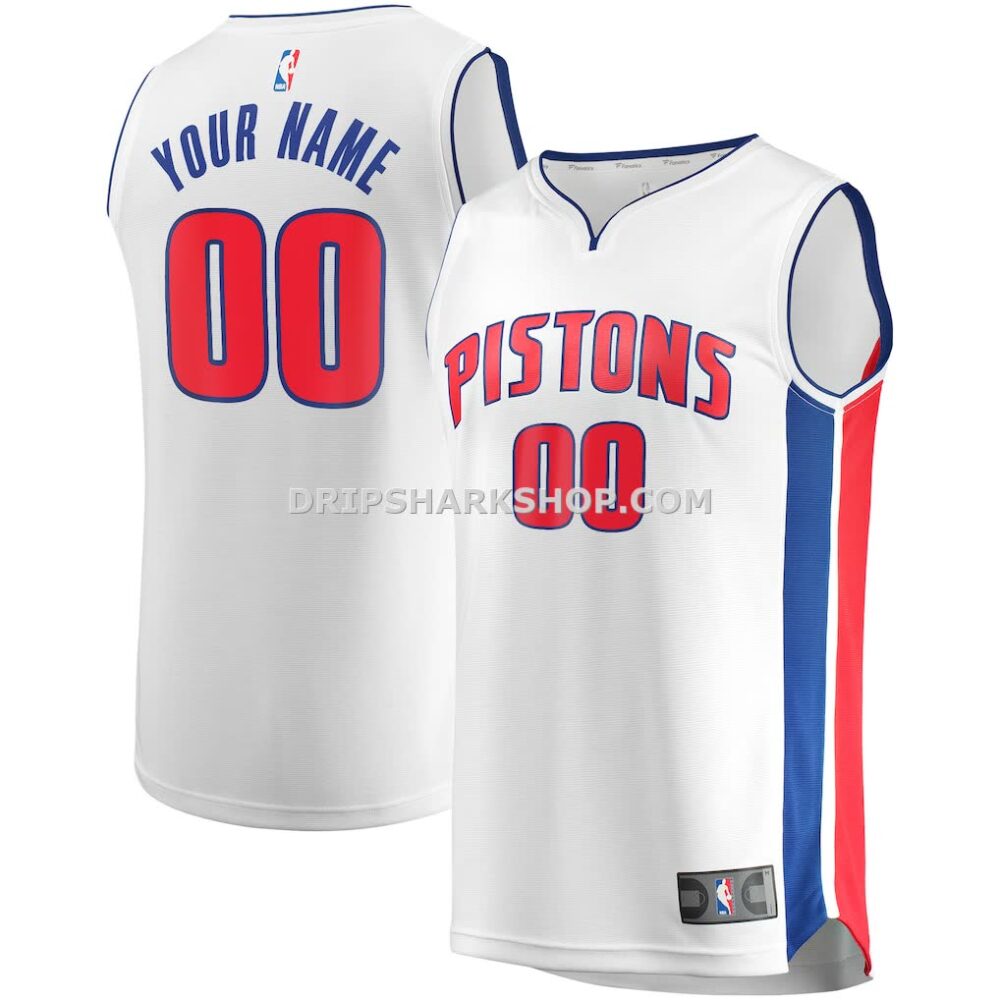 NBA092477M01-2e1d67 Mens Fanatics White Detroit Pistons Fast Break Custom Replica Jersey Association Edition