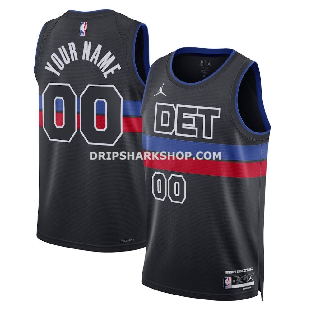 Unisex Detroit Pistons Jordan Brand Blue Swingman Custom Jersey Statement Edition