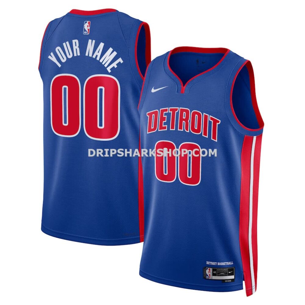Unisex Detroit Pistons Nike Blue Swingman Custom Jersey Icon Edition