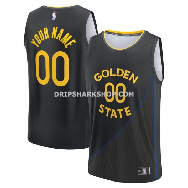 Men's Golden State Warriors Fanatics Black Fast Break Custom Jersey Statement Edition