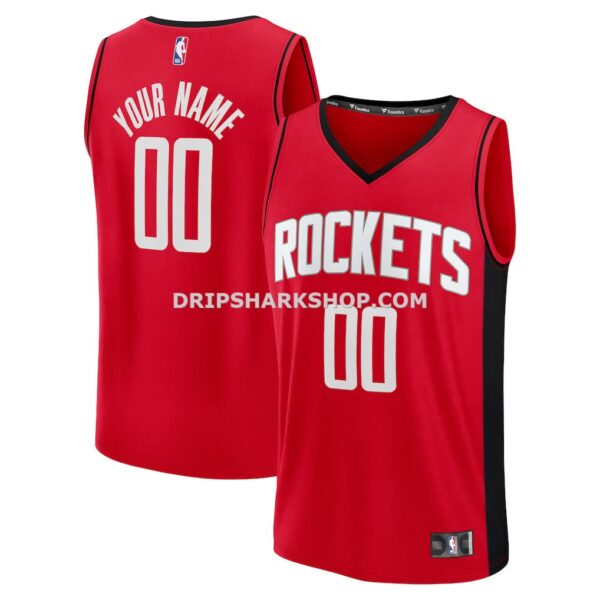 Men's Houston Rockets Fanatics Red Fast Break Custom Jersey Icon Edition