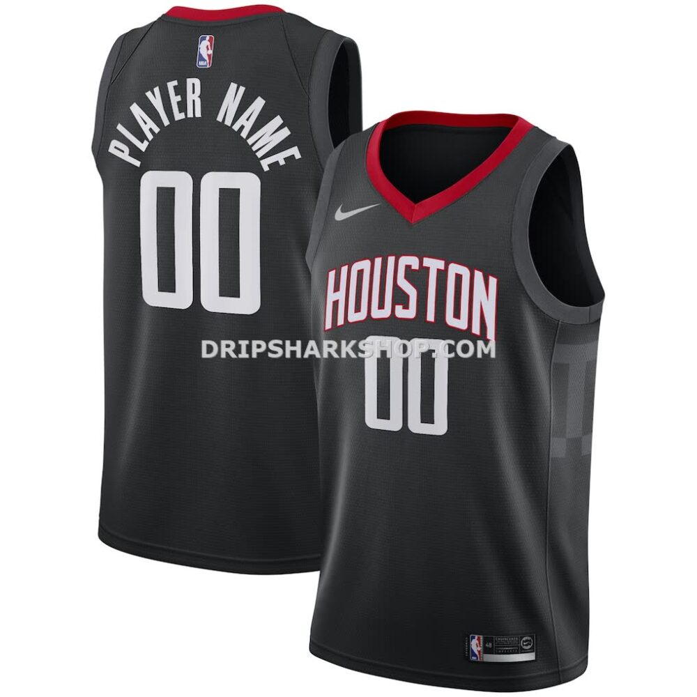 NBA11ebe1M01-cced0b Men's Houston Rockets Nike Black Swingman Custom Jersey Statement Edition