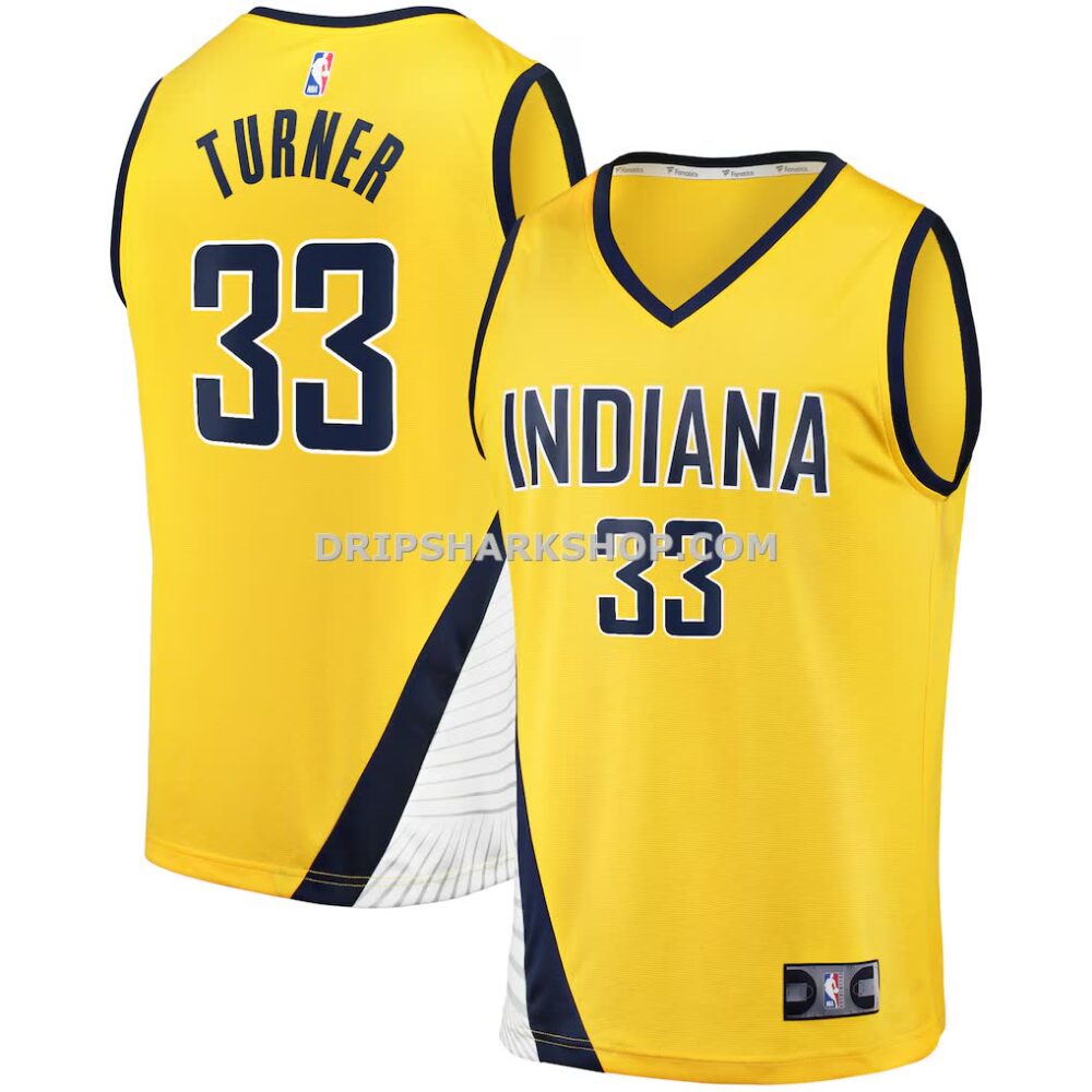Men's Indiana Pacers Myles Turner Fanatics Gold Fast Break Replica Jersey Statement Edition