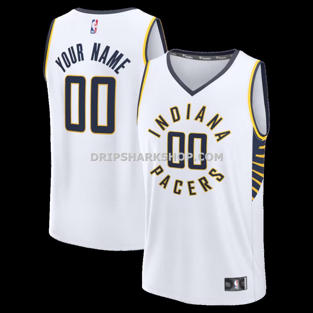 Men's Indiana Pacers Fanatics White Fast Break Custom Jersey Association Edition