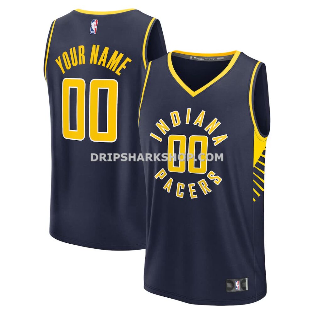Men's Indiana Pacers Fanatics Navy Fast Break Custom Jersey Icon Edition