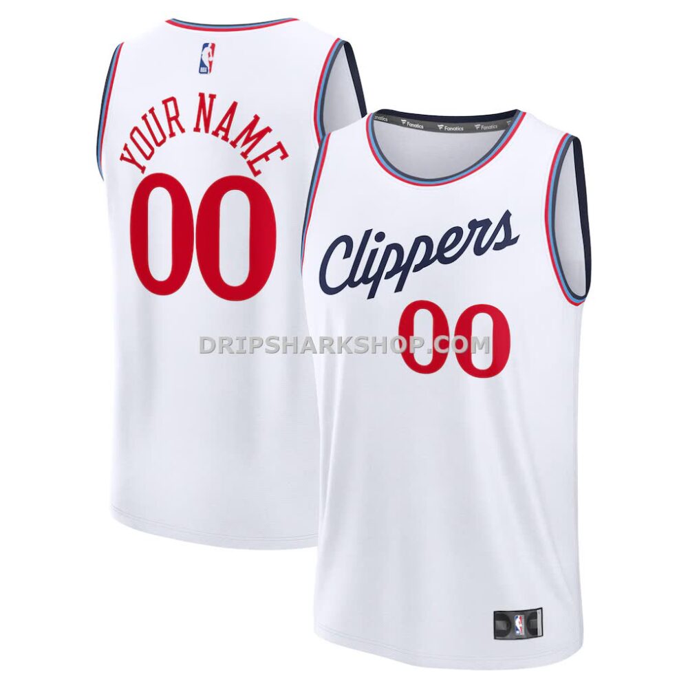 NBA132fd5M01-b816de Men's La Clippers Fanatics White Fast Break Custom Jersey Association Edition