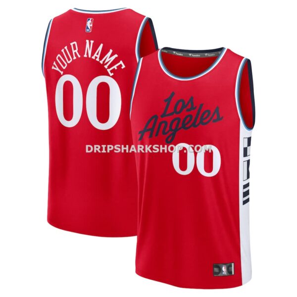 Men's La Clippers Fanatics Red Fast Break Custom Jersey Statement Edition