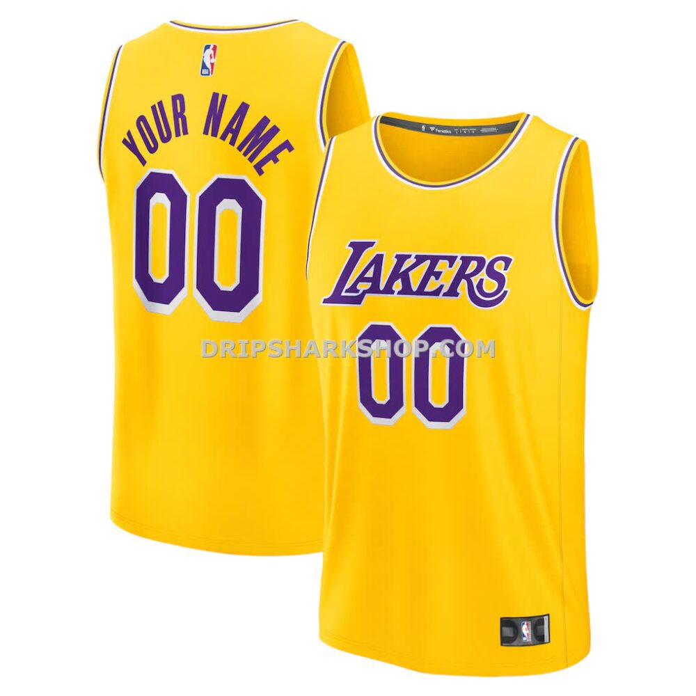 Men's Los Angeles Lakers Fanatics Gold Fast Break Custom Jersey Icon Edition