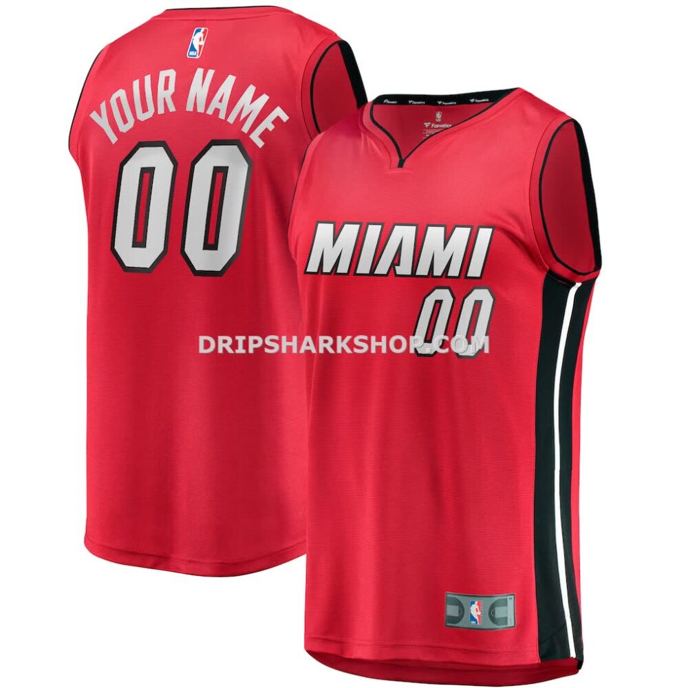 NBA1601a4M01-695cf2 Men's Miami Heat Fanatics Red Fast Break Custom Jersey Statement Edition