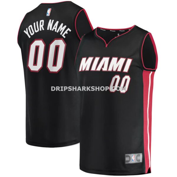 Men's Miami Heat Fanatics Black Fast Break Custom Replica Jersey Icon Edition