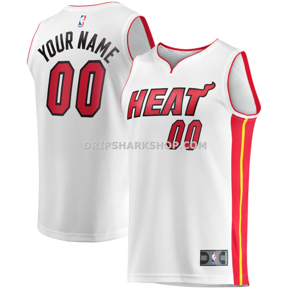 NBA1693c3M01-69f80b Men's Miami Heat Fanatics White Fast Break Custom Replica Jersey Association Edition