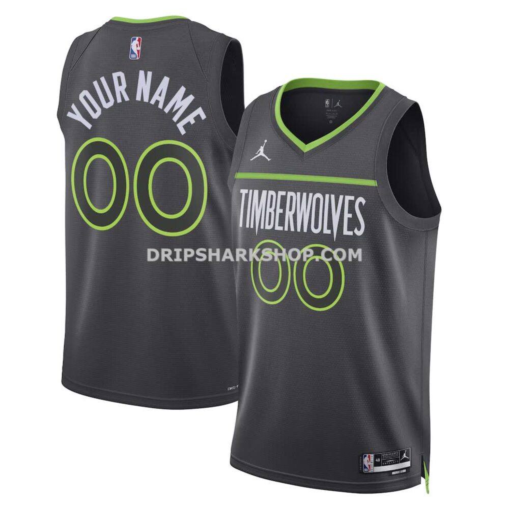 Unisex Minnesota Timberwolves Jordan Brand Black Swingman Custom Jersey Statement Edition