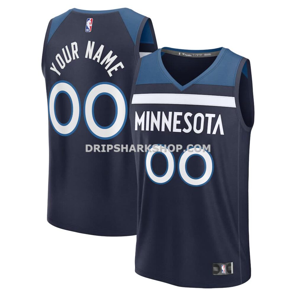 NBA18d5b6M01-cfe379 Men's Minnesota Timberwolves Fanatics Navy Fast Break Custom Jersey Icon Edition