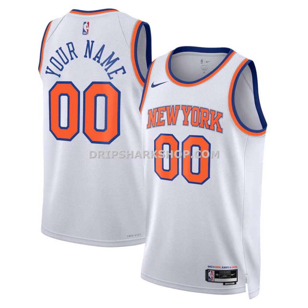 Unisex New York Knicks Nike White Swingman Custom Jersey Association Edition