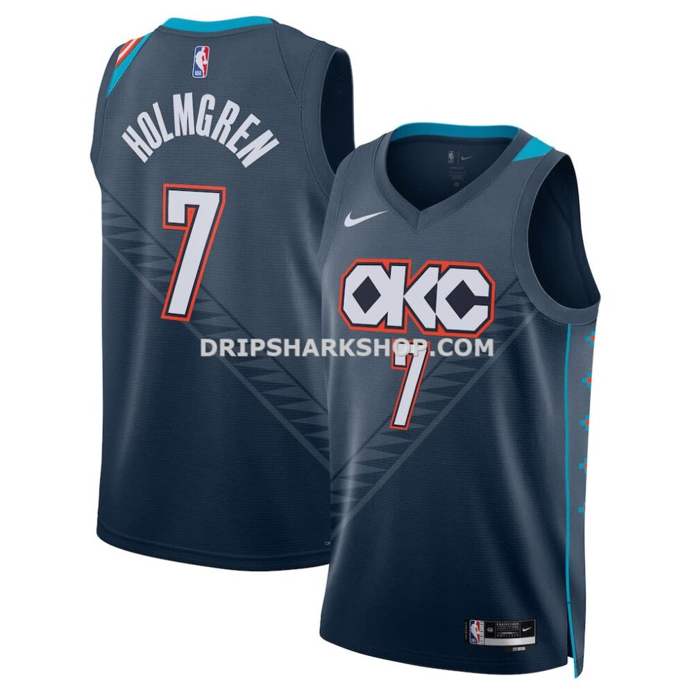 Unisex Oklahoma City Thunder Chet Holmgren Nike Navy 2025 26 Swingman Jersey City Edition
