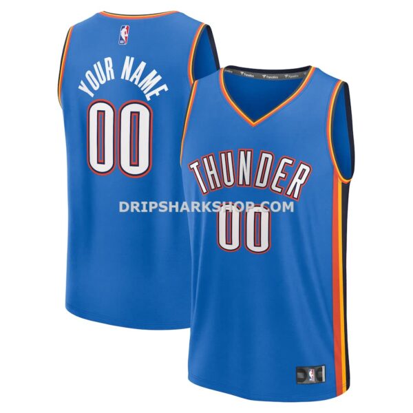 Men's Oklahoma City Thunder Fanatics Blue Fast Break Custom Jersey Icon Edition