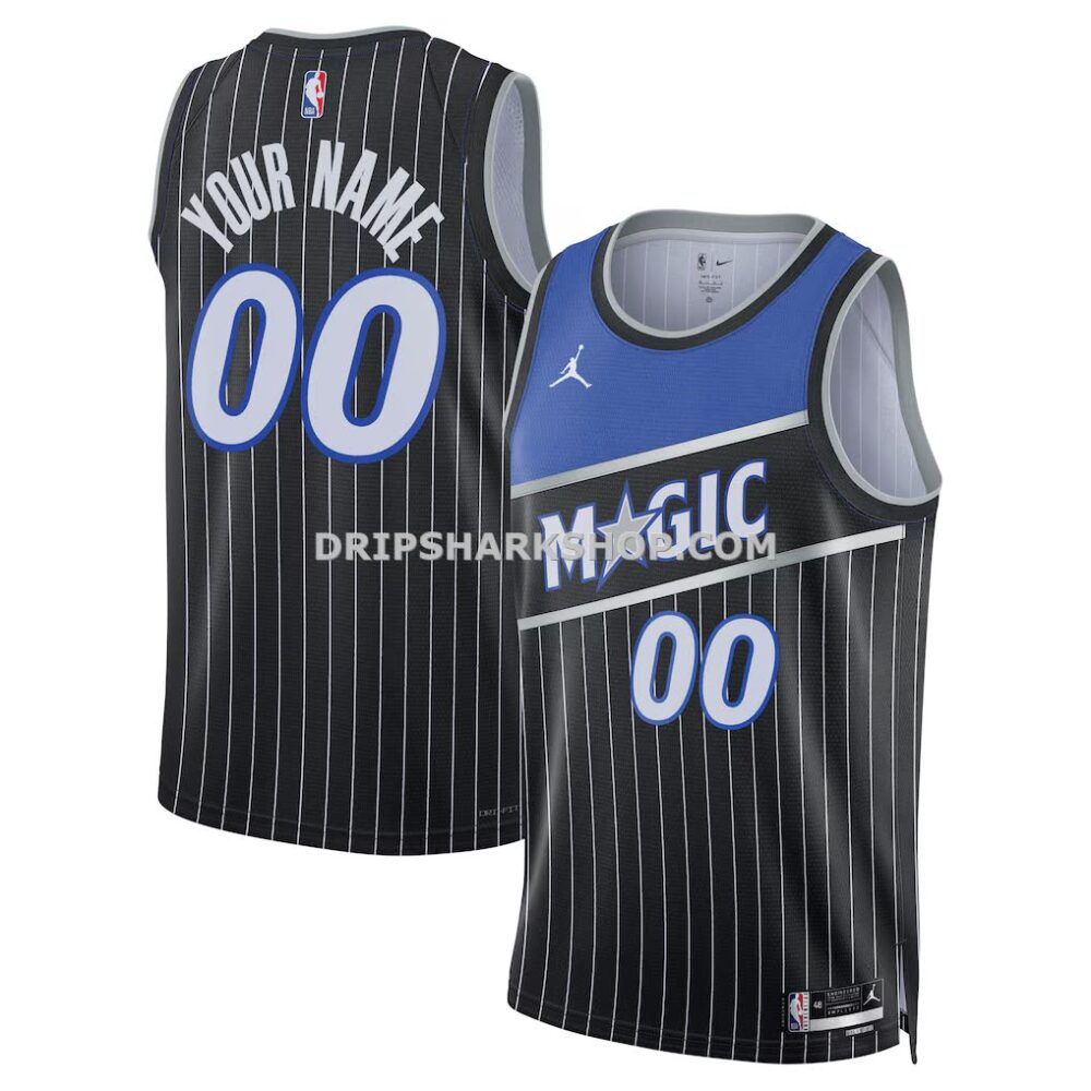 Unisex Orlando Magic Jordan Brand Black Swingman Custom Jersey Statement Edition