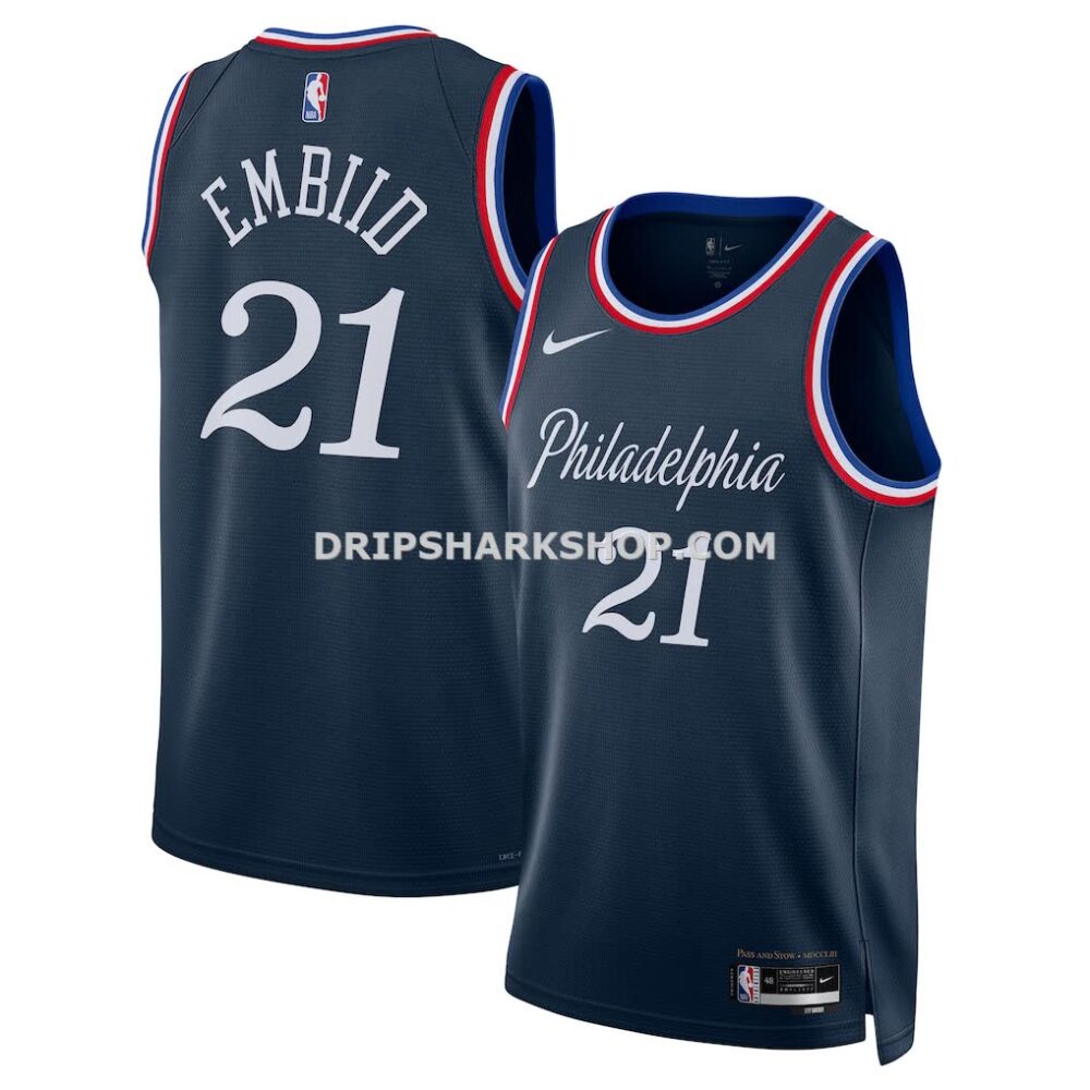 Unisex Philadelphia 76ers Joel Embiid Nike Navy 2025 26 Swingman Jersey City Edition