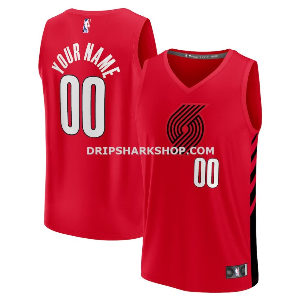Men's Portland Trail Blazers Fanatics Red Fast Break Custom Replica Jersey Statement Edition