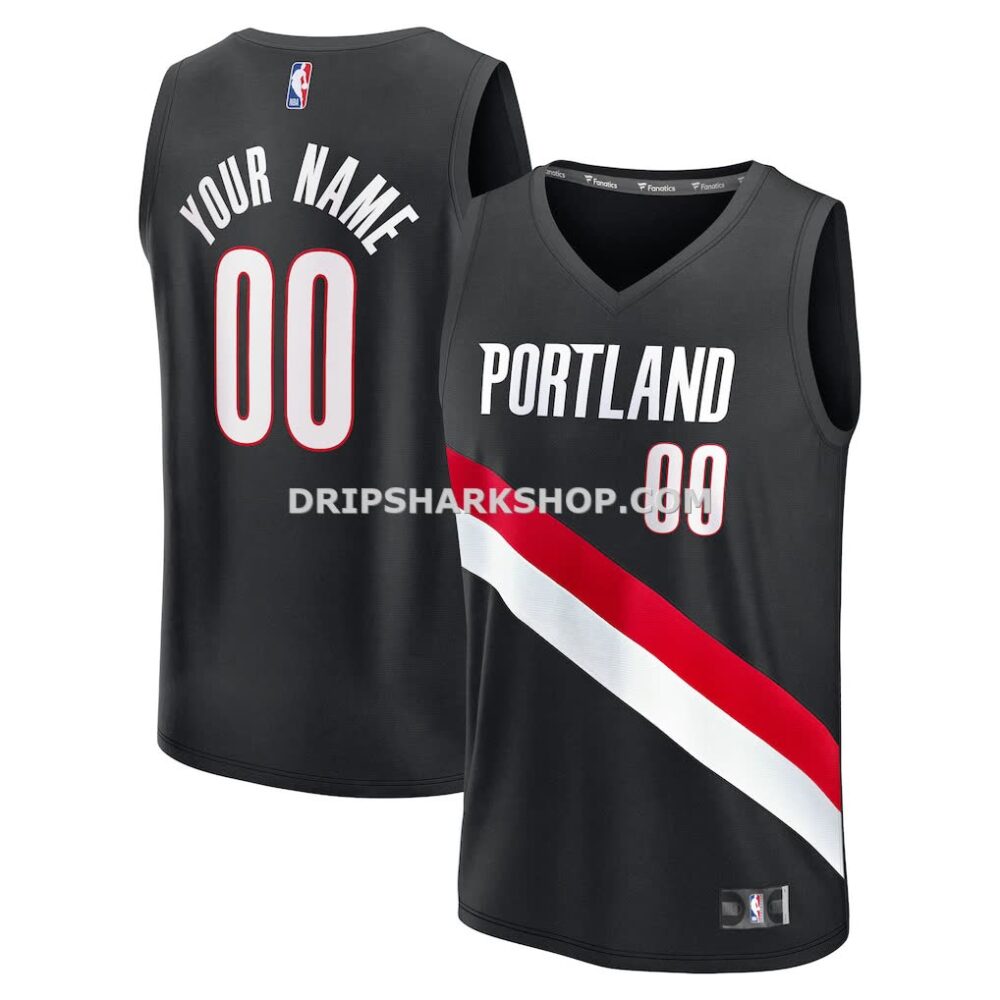 Men's Portland Trail Blazers Fanatics Black Fast Break Replica Custom Jersey Icon Edition
