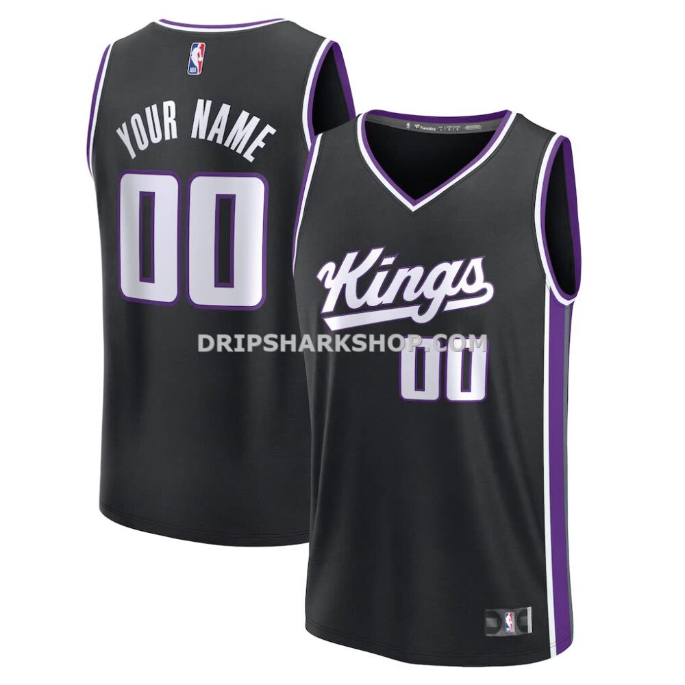 Men's Sacramento Kings Fanatics Black Fast Break Custom Jersey Icon Edition