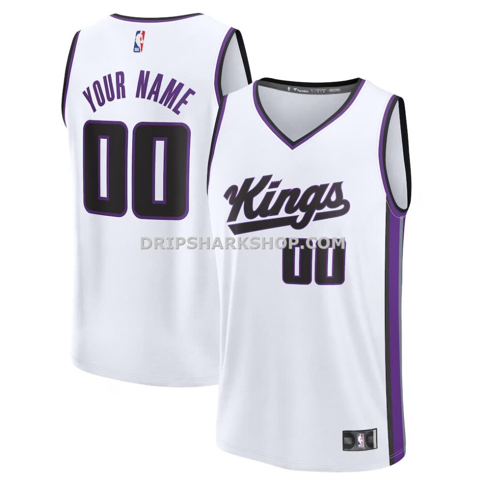 Men's Sacramento Kings Fanatics White Fast Break Custom Jersey Association Edition