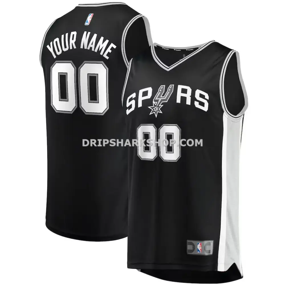 Men's San Antonio Spurs Fanatics Black Fast Break Custom Replica Jersey Icon Edition