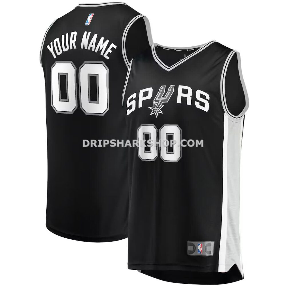 NBA2745d9M01-3c6bc9 Men's San Antonio Spurs Fanatics Black Fast Break Custom Replica Jersey Icon Edition