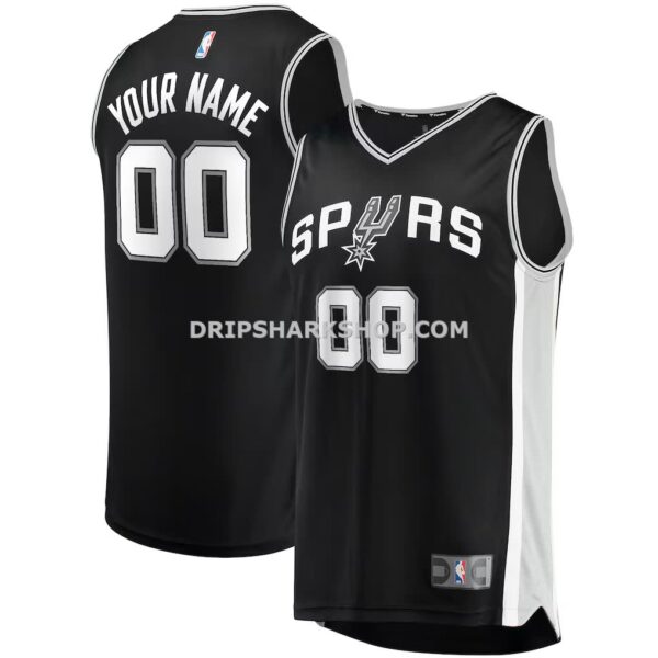 Men's San Antonio Spurs Fanatics Black Fast Break Custom Replica Jersey Icon Edition