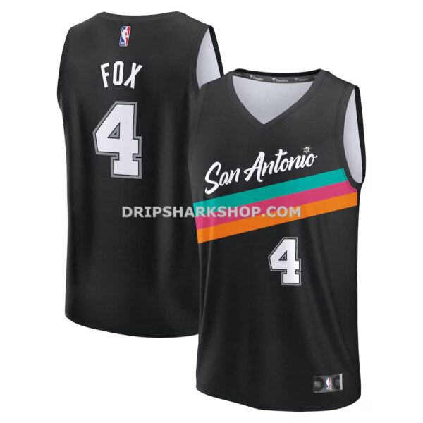 NBA2796dcM01-3f8913 Men's San Antonio Spurs De'Aaron Fox Fanatics Black 2025 26 City Edition Fast Break Jersey