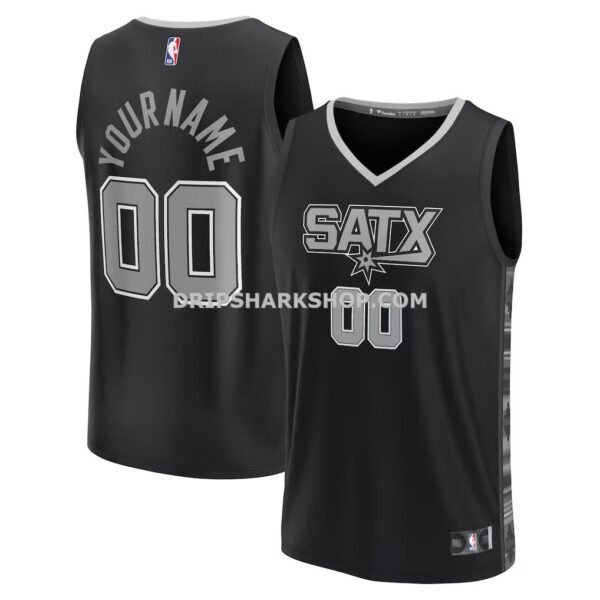 Men's San Antonio Spurs Fanatics Black Fast Break Custom Replica Jersey Statement Edition
