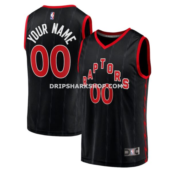 Men's Toronto Raptors Fanatics Black Fast Break Replica Custom Jersey Statement Edition