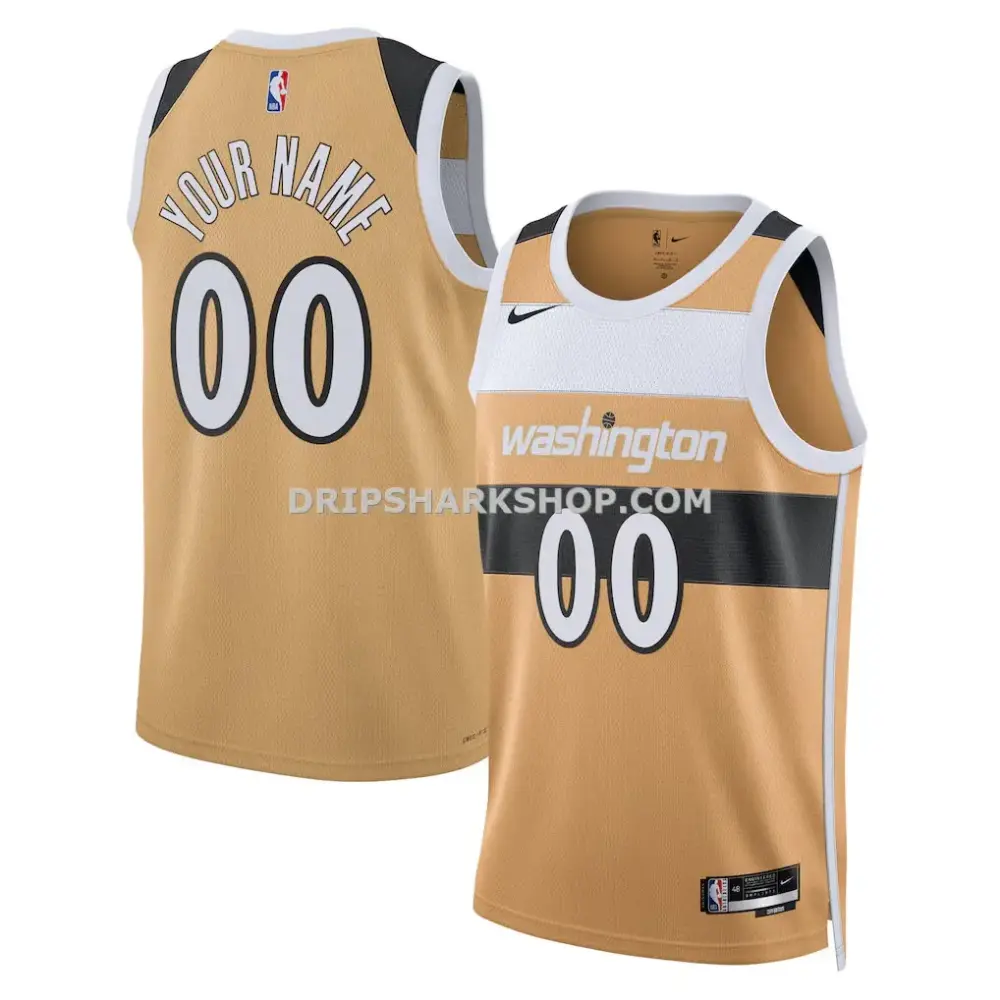 Unisex Washington Wizards Nike Gold 2025 26 City Edition Swingman Custom Jersey