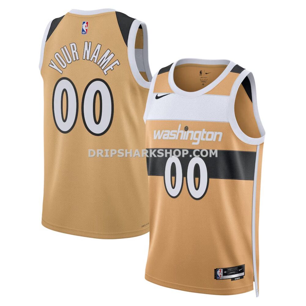 Unisex Washington Wizards Nike Gold 2025 26 City Edition Swingman Custom Jersey
