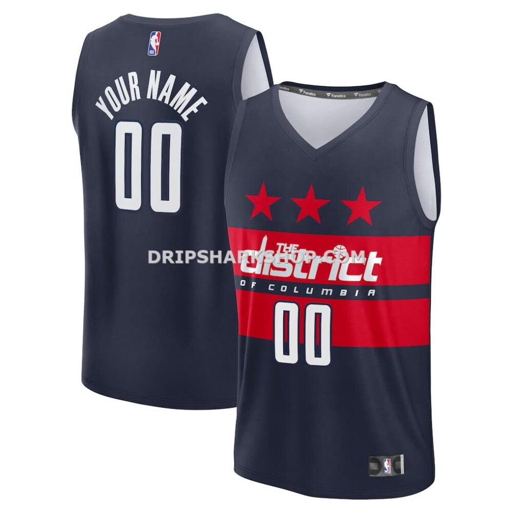 Men's Washington Wizards Fanatics Navy Fast Break Custom Jersey Statement Edition