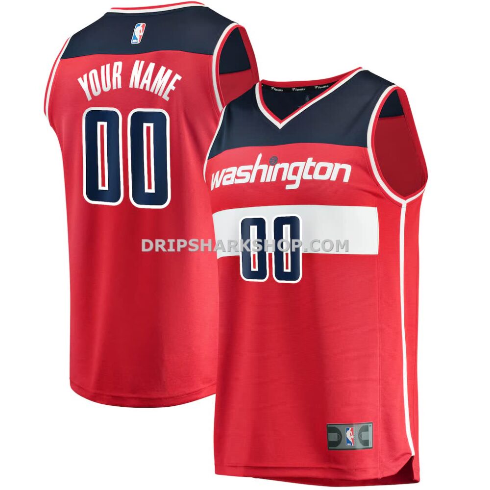 Men's Washington Wizards Fanatics Red Fast Break Custom Replica Jersey Icon Edition