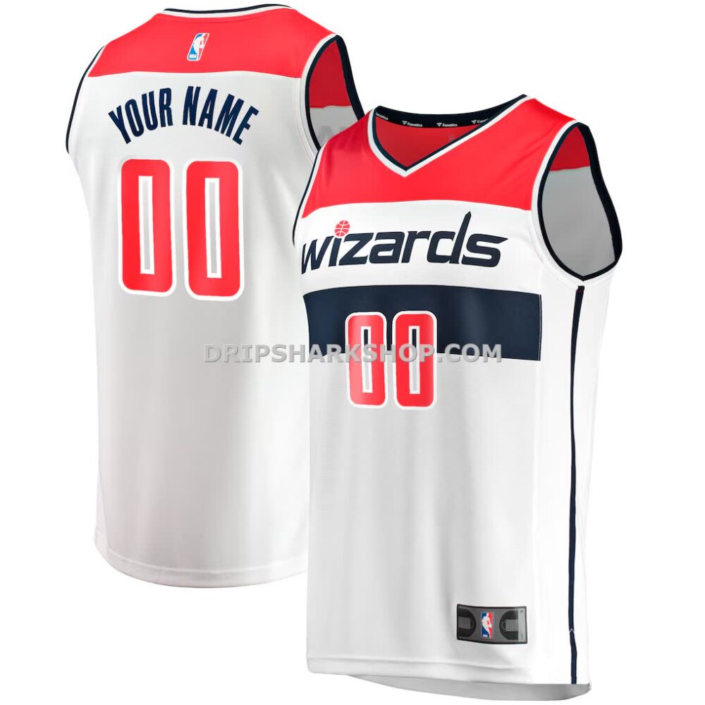 Men's Washington Wizards Fanatics White Fast Break Custom Replica Jersey Association Edition