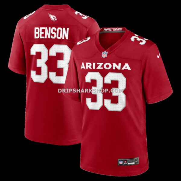 Mens Nike Trey Benson Cardinal Arizona Cardinals Team Game Jersey