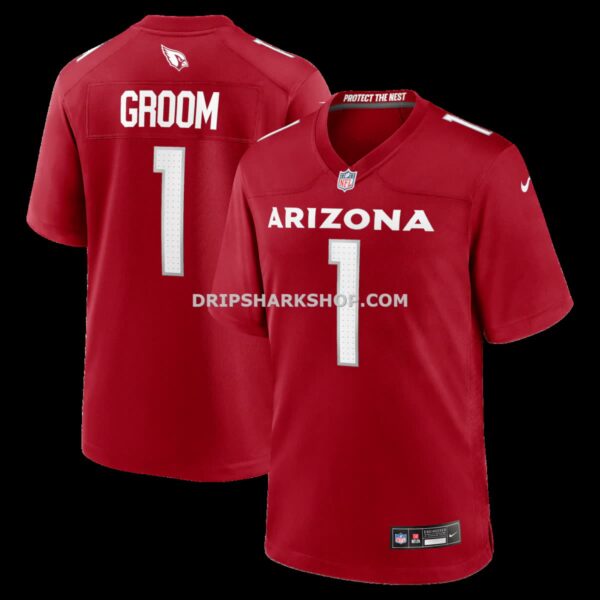 Mens Nike Number 1 Groom Cardinal Arizona Cardinals Game Jersey