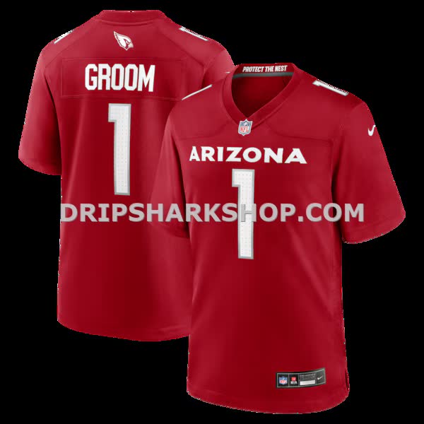 Mens Nike Number 1 Groom Cardinal Arizona Cardinals Game Jersey